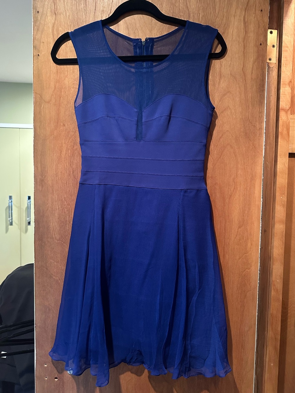 BCBG Maxazaria Sleeveless Royal Blue Fit-and-Flare Dress